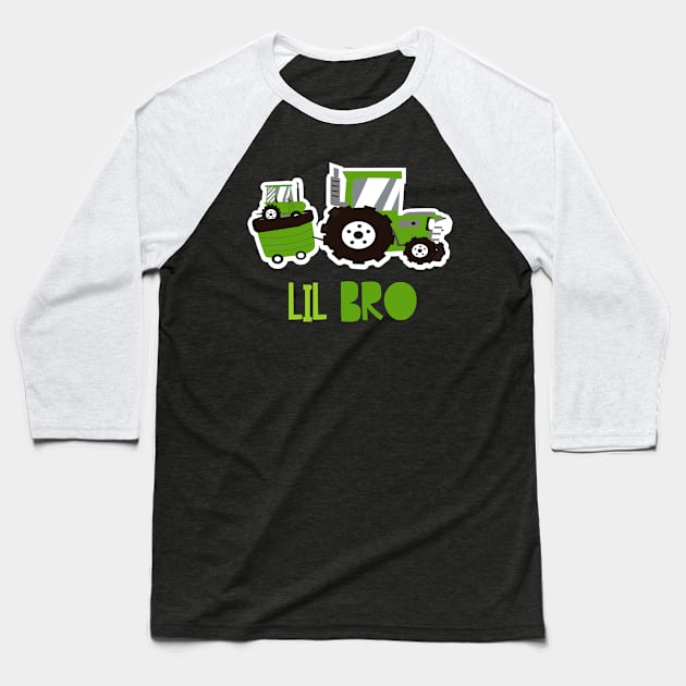 Little Brother With Tractor Farmer Baseball T-Shirt by alpmedia